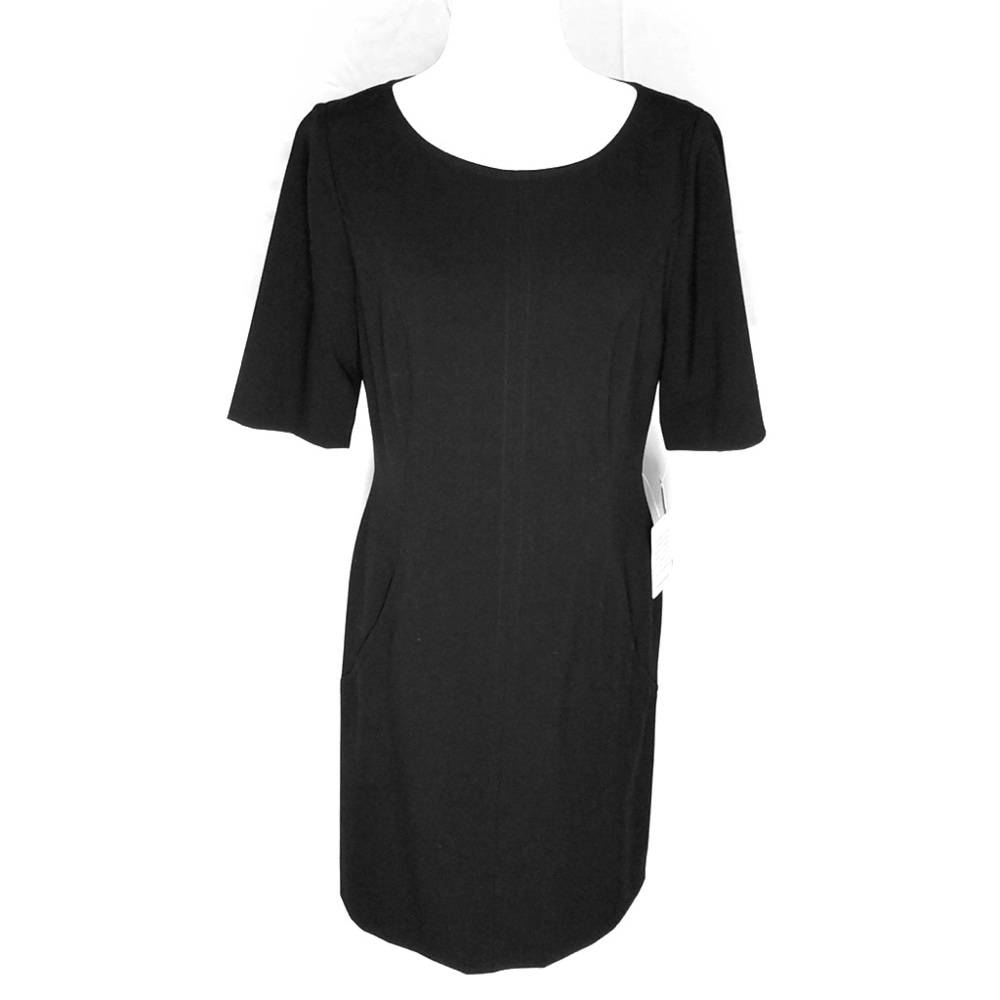 Tahari Black sheath dress with pockets